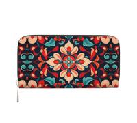 WZYCWB Vivid floral patterns Leather clutch bags zipper wallets and card holders are perfect for travel or daily use, Visual Impact Petals, One Size