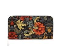 WZYCWB Vivid floral patterns Leather clutch bags zipper wallets and card holders are perfect for travel or daily use, Vintage Flower Garden, One Size