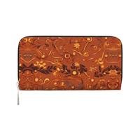 WZYCWB Vivid floral patterns Leather clutch bags zipper wallets and card holders are perfect for travel or daily use, Vintage Simple Lines, One Size