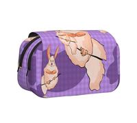 WZYCWB Wacky Bunny Patterned Portable Pencil Case ideal for organizing pens in the office or storing makeup brushes