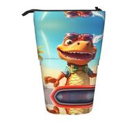 WZYCWB Wacky Dinosaurs Printed Retractable Pen Holder Suitable for use as a Simple Cosmetic Bag, Wallet, etc.