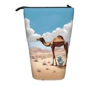 WZYCWB Walking Camel Printed Retractable Pen Holder Suitable for use as a Simple Cosmetic Bag, Wallet, etc.
