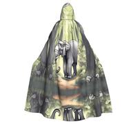 WZYCWB Walking elephant Patterned ball cape, adult extended wizard robe, masquerade costume, carnival theme party dress