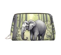 WZYCWB Walking Elephant Printed Leather Cosmetic Bag for Women - Stylish and Soft, Durable