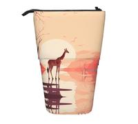 WZYCWB Walking Giraffe Printed Retractable Pen Holder Suitable for use as a Simple Cosmetic Bag, Wallet, etc.
