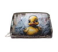 WZYCWB Wall Painting Ducks Printed Leather Cosmetic Bag - Stylish and Portable Cosmetic Storage Bag