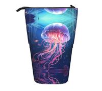 WZYCWB Wandering Jellyfish Printed Retractable Pen Holder Suitable for use as a Simple Cosmetic Bag, Wallet, etc.