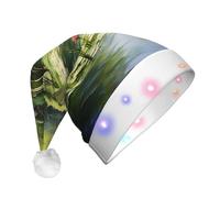WZYCWB Water Lilies in the Pond Adult New Year Christmas hat, with LED lights, unisex plush Christmas hat, New Year Christmas party gift