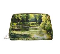 WZYCWB Water Lilies in the Pond Leather cosmetic bag with pockets, portable travel cosmetic bag, large capacity cosmetic storage bag,