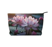 WZYCWB Water Lotus Patterned Toiletry Storage Bag, Essential for organizing Cosmetics and Skincare Products.