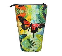 WZYCWB Watercolor Butterfly Printed Retractable Pen Holder Suitable for use as a Simple Cosmetic Bag, Wallet, etc.