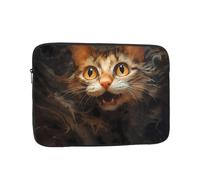 WZYCWB Watercolor cat head 10 inch Laptop sleeve compatible with 10-17-inch laptops. A lightweight, portable, and stylish accessory.