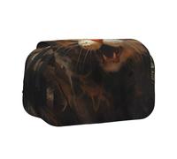 WZYCWB Watercolor cat head Portable Pencil Case ideal for organizing pens in the office or storing makeup brushes
