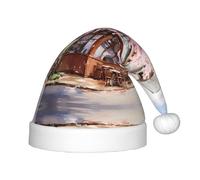 WZYCWB Watercolor Cherry Blossoms Patterned Christmas Party Hat, Children's Class Activity Gift, Christmas Holiday Decoration Prop