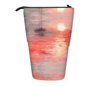 WZYCWB Watercolor Cruise Printed Retractable Pen Holder Suitable for use as a Simple Cosmetic Bag, Wallet, etc.