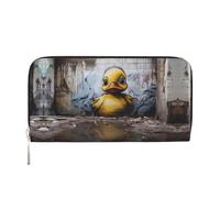 WZYCWB watercolor dog Leather clutch bags zipper wallets and card holders are perfect for travel or daily use, Wall Painting Ducks, One Size