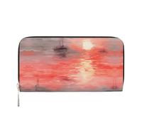 WZYCWB watercolor dog Leather clutch bags zipper wallets and card holders are perfect for travel or daily use, Watercolor Cruise, One Size