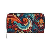 WZYCWB watercolor dog Leather clutch bags zipper wallets and card holders are perfect for travel or daily use, Vivid Patterns, One Size