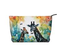 WZYCWB Watercolor Giraffe Printed Cosmetic Storage Bag, Perfect for Business Trips and Travel.
