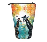 WZYCWB Watercolor Giraffe Printed Retractable Pen Holder Suitable for use as a Simple Cosmetic Bag, Wallet, etc.