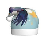 WZYCWB Watercolor Hummingbird Patterned Santa hat, festive New Year's decorative hat, suitable for adults and children at Christmas parties.