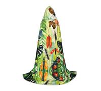 WZYCWB Watercolor Insects M Patterned Hooded Cape Cosplay Costume - Holiday Party Costume Props