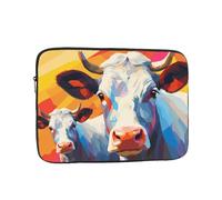 WZYCWB Watercolor painting of two cows 10 inch Laptop sleeve compatible with 10-17-inch laptops. A lightweight, portable, and stylish accessory.