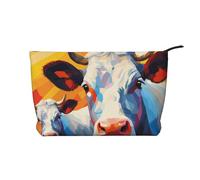 WZYCWB Watercolor Painting of Two Cows Printed Cosmetic Storage Bag, Perfect for Business Trips and Travel.