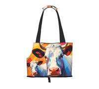 WZYCWB Watercolor painting of two cows Printed Pet Shoulder Bag - Lightweight, Breathable Travel Small Pet Shoulder Bag