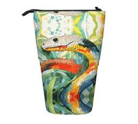 WZYCWB Watercolor Snake Printed Retractable Pen Holder Suitable for use as a Simple Cosmetic Bag, Wallet, etc.