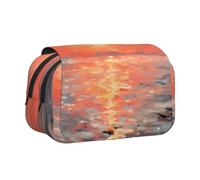 WZYCWB Watercolor Sunset Portable Pencil Case ideal for organizing pens in the office or storing makeup brushes