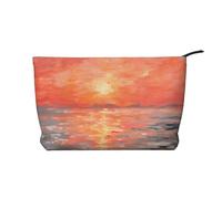 WZYCWB Watercolor Sunset Printed Cosmetic Storage Bag, Perfect for Business Trips and Travel.