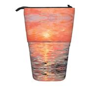 WZYCWB Watercolor Sunset Printed Retractable Pen Holder Suitable for use as a Simple Cosmetic Bag, Wallet, etc.
