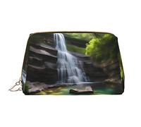 WZYCWB Waterfall Views Portable leather cosmetic bag, travel carry-on cosmetic bag with pocket, large capacity cosmetic storage bag, White, One Size, White, One Size