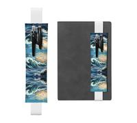 WZYCWB Wave Sailboat Seagull Diary pencil pouches, PVC pen holders and pen holders with elastic bands, and bookmarks are the best gift choices., White, One Size