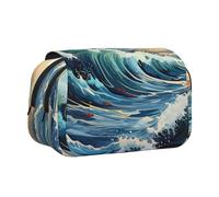 WZYCWB Wave Sailboat Seagull Patterned Portable Pencil Case ideal for organizing pens in the office or storing makeup brushes