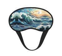 WZYCWB Wave Sailboat Seagull Printed Sleeping Eye mask, Full Coverage, relieves Eye Fatigue