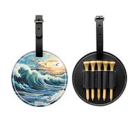 WZYCWB Wave Sailboat Seagull Special Printed Golf tee Storage Bag - Portable Hanging Buckle Design