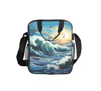 WZYCWB Wave Sailboat Seagull Transparent Shoulder Bag Lunch Handbag with Zipper and Shoulder Strap for Women Men Work Shopping