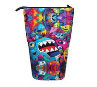 WZYCWB Weird Animals Printed Retractable Pen Holder Suitable for use as a Simple Cosmetic Bag, Wallet, etc.
