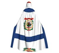 WZYCWB West Virginia Flag Halloween decoration cape, adult large size hooded cape, unisex carnival cape for masquerade, role play