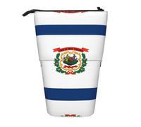 WZYCWB West Virginia Flag Printed Retractable Pen Holder Suitable for use as a Simple Cosmetic Bag, Wallet, etc.