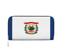 WZYCWB West Virginia Flag Printed zippered wallet perfect for travel, business, and everyday wear. Holds cell phones and cash.