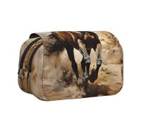 WZYCWB Western Horse Printing Portable Pencil Case ideal for organizing pens in the office or storing makeup brushes