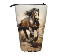 WZYCWB Western Horse Retractable Storage Container for Pen Holders, Makeup Brush Holders, or Coin Drawstring Bags.