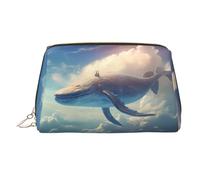 WZYCWB Whale Sky Painting Printed Leather Cosmetic Bag - Stylish and Portable Cosmetic Storage Bag