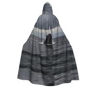 WZYCWB Whale Spout Patterned Hooded Cape - Ideal Costume for Carnival/Festival Party Cosplay