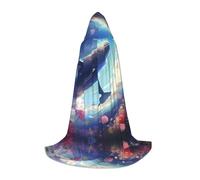 WZYCWB Whales swimming under the sea L Patterned Hooded Cape Cosplay Costume - Holiday Party Costume Props
