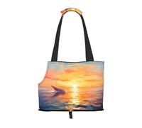 WZYCWB Whale's Tail Printed Pet Shoulder Bag - Lightweight, Breathable Travel Small Pet Shoulder Bag