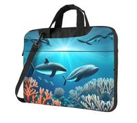 WZYCWB Whales under the sea 14 inch Print Laptop Crossbody Bag/Briefcase, Suitable for Daily Office Use and Business Travel